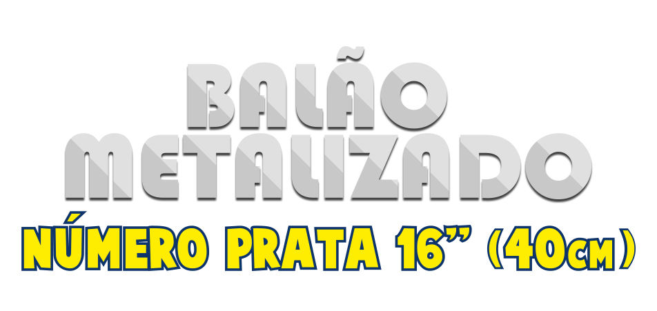 Balão de Número Pequeno Metalizado Prata Holográfico 40cm